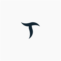 logo letter T with ribbon swoosh wave. The logo can be used for business consulting and financial companies - vector