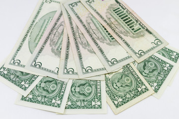 American dollar bills or banknotes