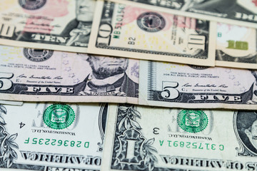 American dollar bills or banknotes