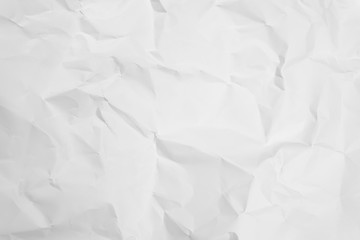 White crumpled paper texture background.	