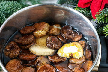 Dried fruit compote, a traditional Polish Christmas dish.