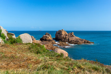 Hiking on bretagne cotes d'armor coast