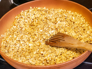 home-made oatmeal biscuit baking