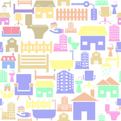 real estate seamless pattern background icon.