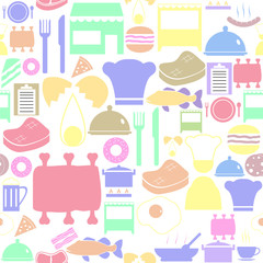 restaurant seamless pattern background icon.