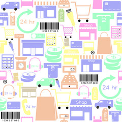 retail seamless pattern background icon.