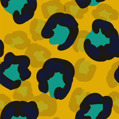 Black Animal Leo Fur Vector Seamless Pattern. White Fur Tropical Panther Banner. Watercolour Jungle Designs. Artistic Watercolor Animal Textile Pattern.