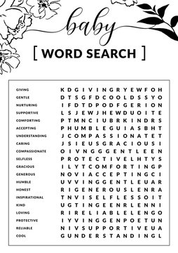 Baby Word Search Game Template