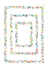 Rainbow Carnaval Round Banner. Green Carnival Round Wallpaper. Celebrate Postcard. Decoration Yellow Pattern.