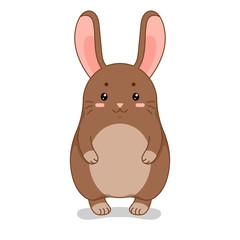 Childish vector illustration with cute rabbit.