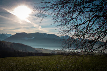 sunset in the mountains