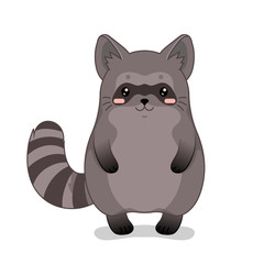 Childish vector illustration with cute racoon.