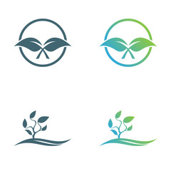 Abstract leaf logo vector symbol. Foliate symbol design.