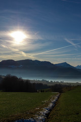 sunset in the mountains
