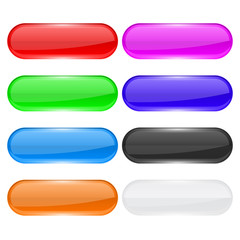Web buttons. Colored shiny oval icons