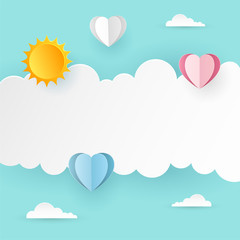 Valentine's day background in paper style