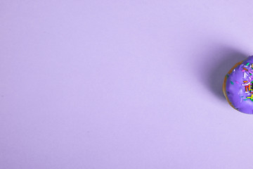 colorful doughnuts purple background studio