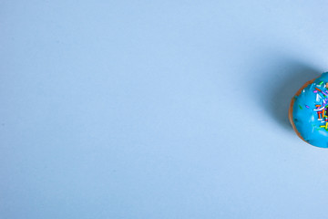 colorful doughnuts blue background studio