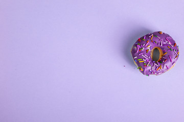 colorful doughnut purple background studio