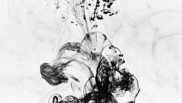 Background water soluble ink .abstract black watercolor soluble in water . Backdrop with copy