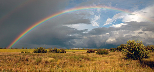 Double rainbow over the field