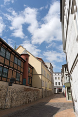 Fototapeta na wymiar Historic Alley at the Historic City Centre of Schwerin, Mecklenburg-West Pomerania, Germany