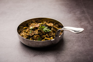 Tendli / Kundroo sabzi or Kovakkai Poriyal also known as ivy gourd, served in a bowl or karahi. selective focus