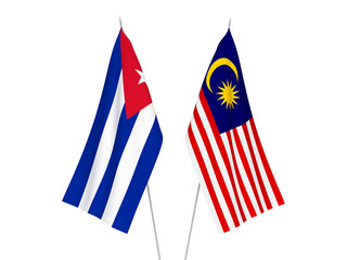 Fototapeta na wymiar Malaysia and Cuba flags
