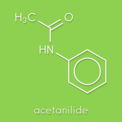 Acetanilide analgesic drug molecule (obsolete). Skeletal formula.