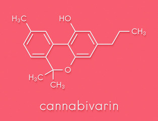 Cannabivarin or cannabivarol cannabinoid molecule. Skeletal formula.