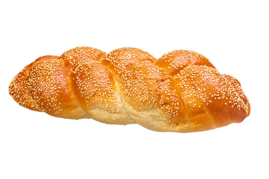 One braided challah with seeds