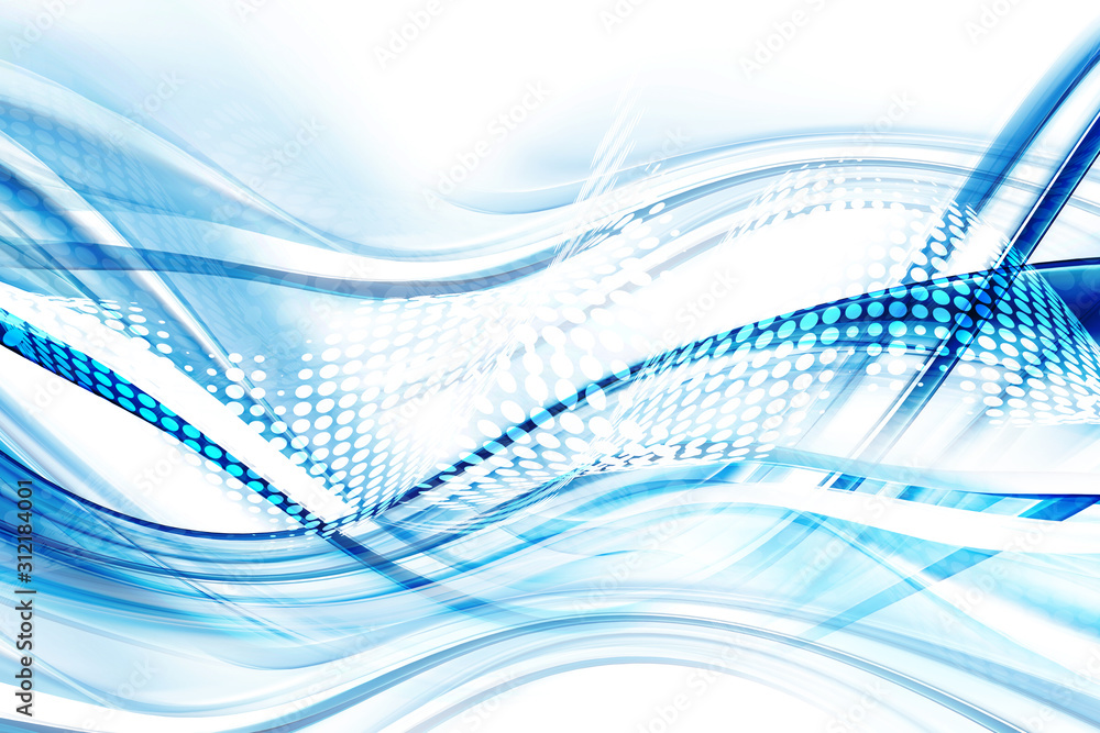 Fototapete design trendy element. blue modern bright waves art. blurred pattern effect background. abstract cre