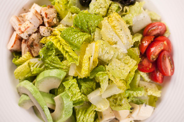 Green lettuce and vegetable salad
