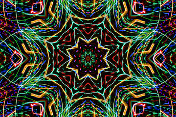 Abstract luminous pattern from colorful lines