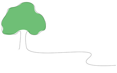 Tree on white background, forest vector illustration