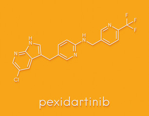 Pexidartinib cancer drug molecule. Skeletal formula.