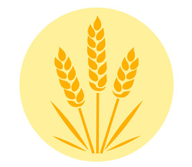 Wheat ears on the background. Vector illustration.