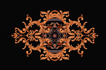 Exquisite baroque design, rococo design, suitable for textile clothing and wallpaper design