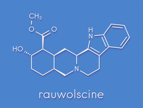 Rauwolscine alkaloid molecule. Skeletal formula.