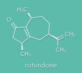 Rotundone peppery taste molecule. Skeletal formula.