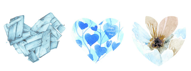 Valentine day doodle hearts