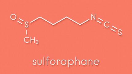 Sulforaphane cruciferous vegetable molecule. Skeletal formula.