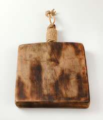 Rustic wooden cutting board or serving tray