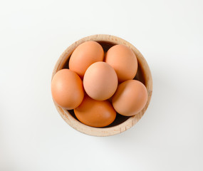 Fresh brown eggs - 312187258