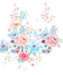 Watercolor flower, background pattern, wallpaper design