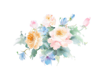 Watercolor flower, background pattern, wallpaper design