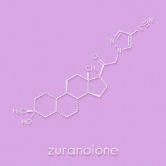 Zuranolone drug molecule. Skeletal formula.