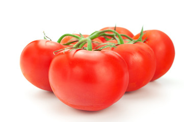 Tomato isolated on white background.