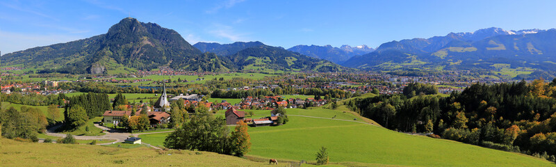Fototapeta na wymiar Panorama - Allgäu - Sonthofen - Blaichach