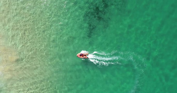 Surf rescue boat at Sydney beach Australia